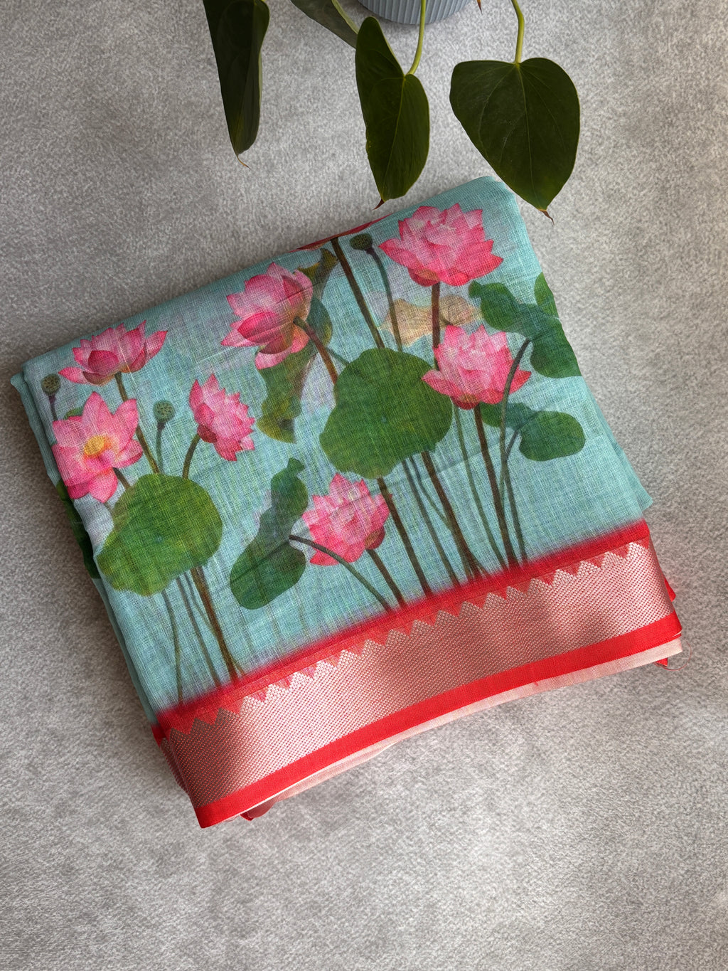 Soft linen digital print saree