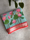 Soft linen digital print saree