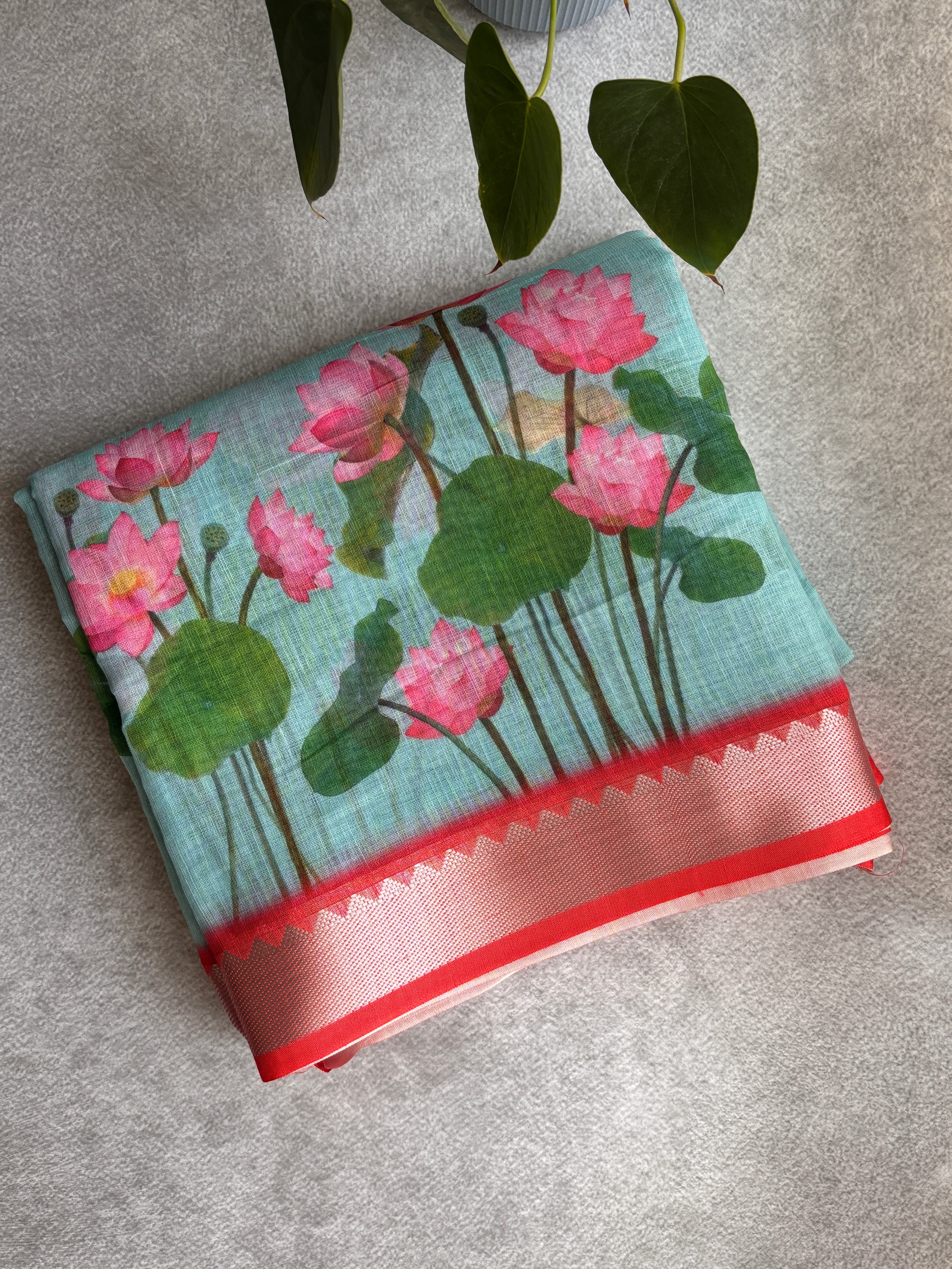 Soft linen digital print saree