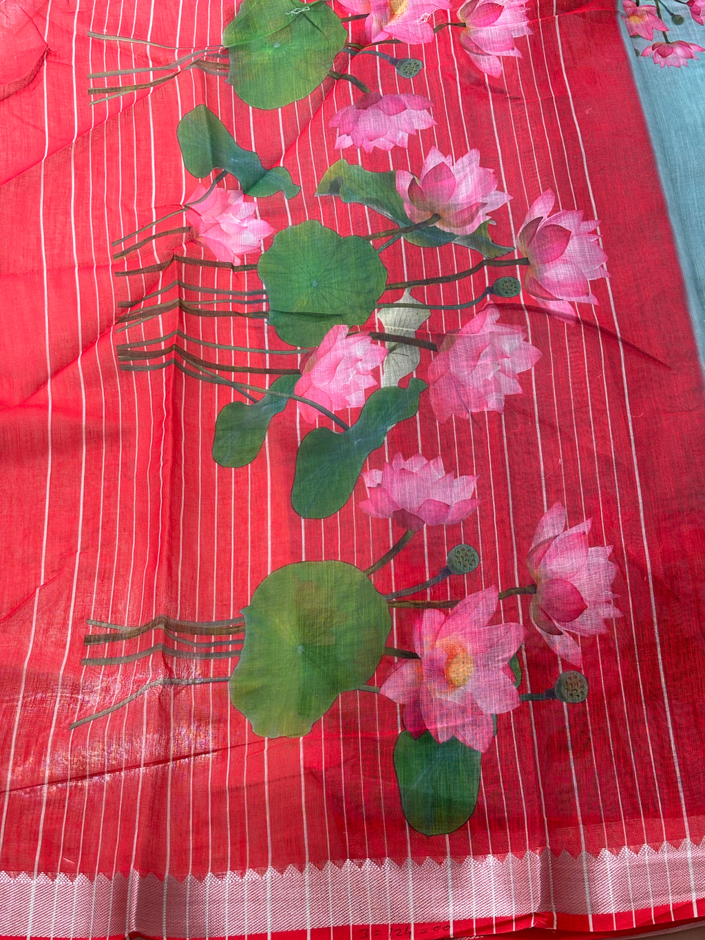 Soft linen digital print saree